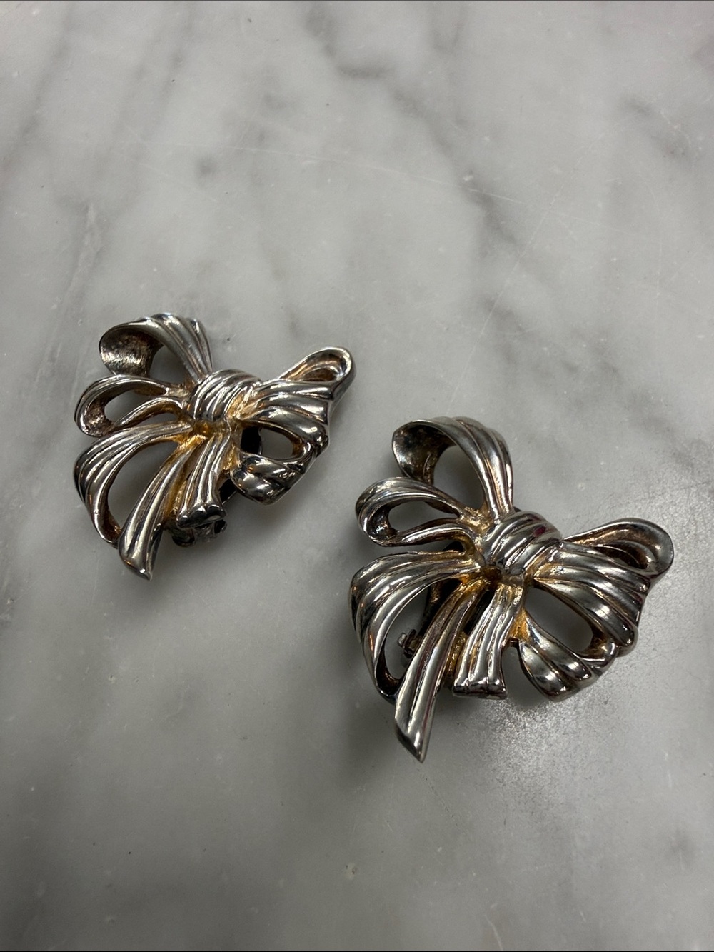 Givenchy Vintage Two Toned "BOW" Clip On Earrings